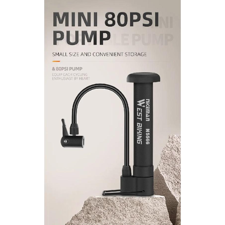 Bicycle Pump Portable Silver Pump Road Mountain Bike Pump Riding Tire Filling Pump Riding Equipment Outdoor Equipment