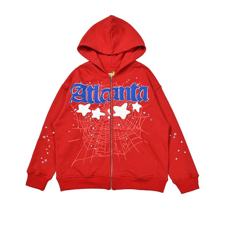 Unisex Oversized Hoodie With Spiderweb Foil Print Hip Hop Streetwear Cotton Sweatshirt