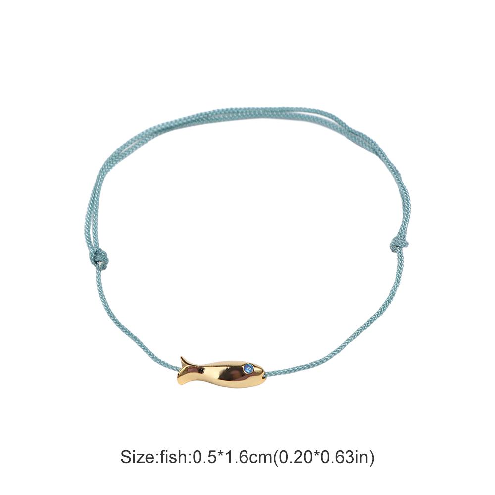 Blue Rope Fish Hollow Geometry Anklets Woven  Fashionable   Women
