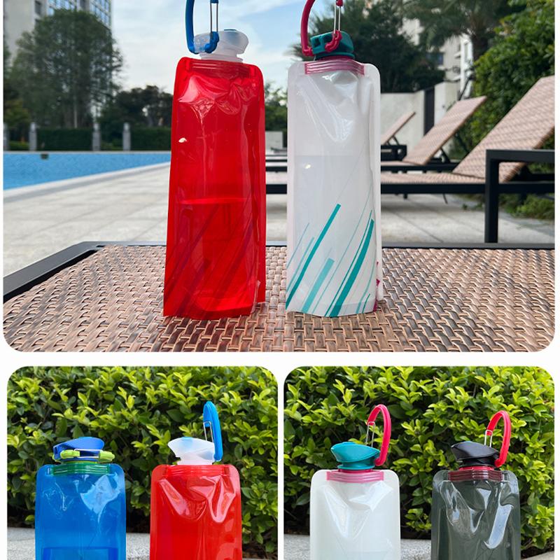 Bouteille d'eau pliable réutilisable pour le sport, le voyage, portable, bouilloire, bouteille d'eau en plastique pour sports de plein air, 700 ml