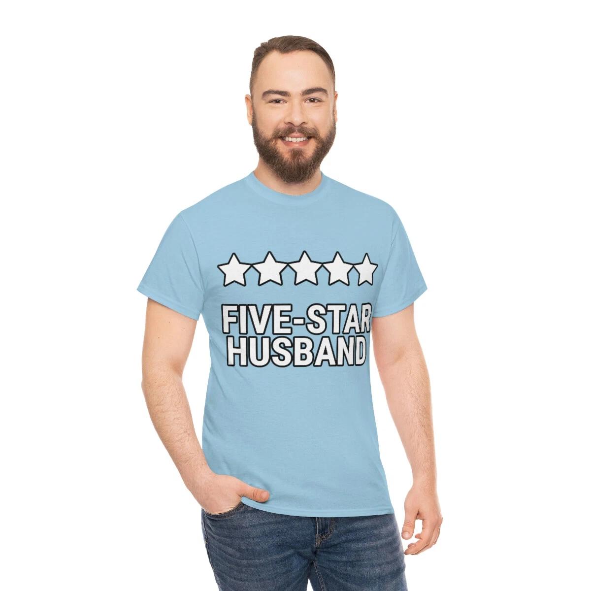 US Adults - 5 star husband - best husband - Men Heavy Cotton Tee XL
