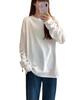 Women's Plus Size Long Sleeve Cotton T-shirt - Trendy American Brand for Spring and Autumn