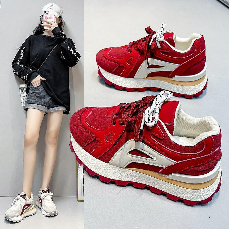 Heightened Thick-soled Heightened Casual Shoes 22 Autumn New Breathable Thick-soled Forrest Gump Shoes Casual Running Shoes