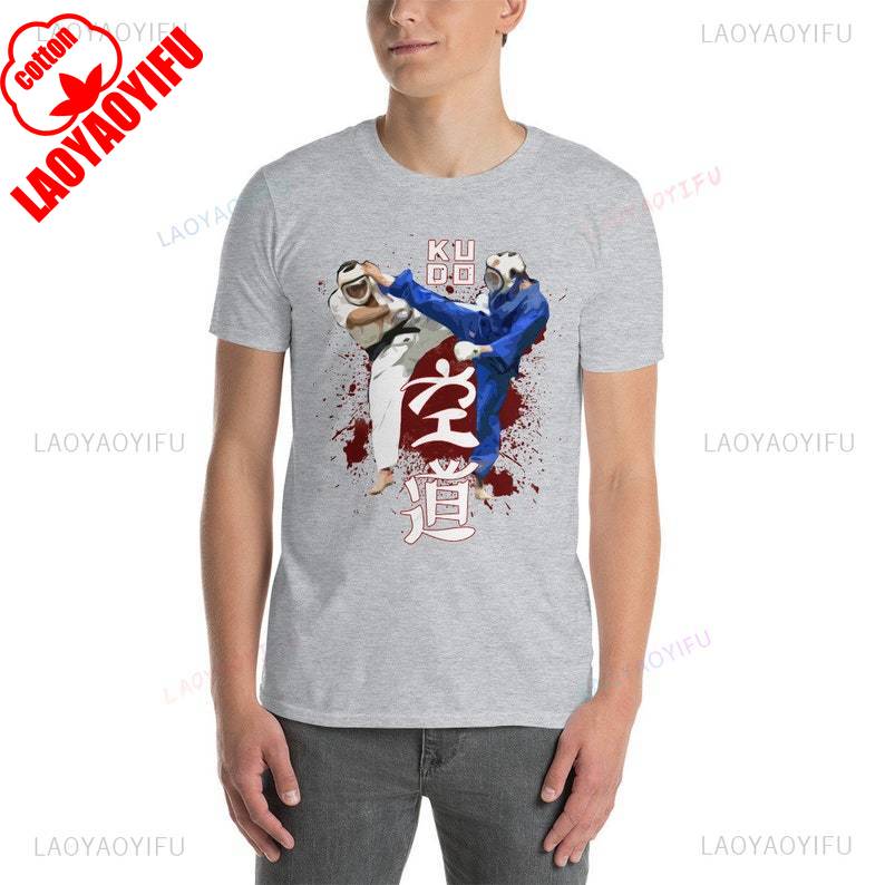 Kudo Fight Unisex T-Shirt Breathable Camisetas Fashionable and Casual Combed Cotton Short Sleeved Round Neck T-shirt