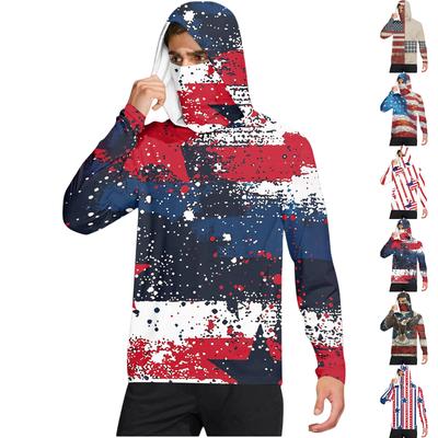 Sweat à capuche décontracté pour homme avec imprimé tie-dye, manches longues, protection solaire, pull en tissu léger et respirant, coupe confortable
