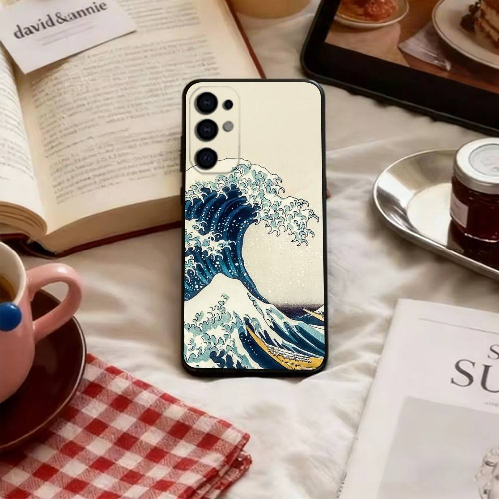 Great Wave Kanagawa Anime Phone Case For Samsung S25,S24,S21,S22,S23,S30,Ultra,S20,Plus,Fe,Soft Silicone Black Cover