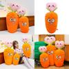 Creative Carrot Pillow Plush Toy With Embroidered Face For Kids And Girls