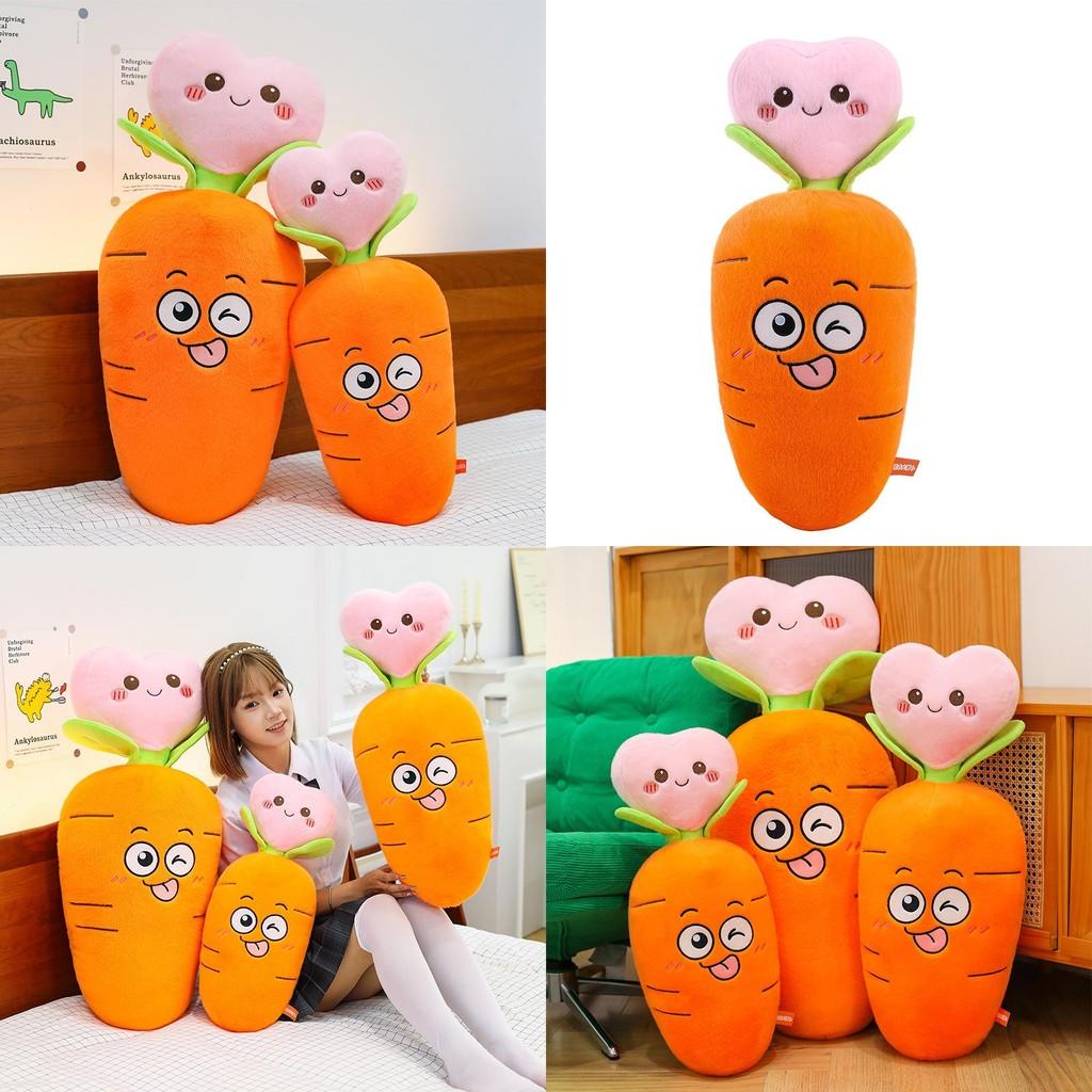 Creative Carrot Pillow Plush Toy With Embroidered Face For Kids And Girls