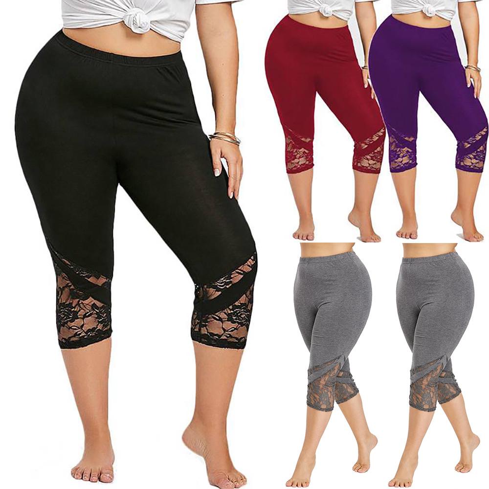 Buy Large Size Women Lace Leggings Yoga 