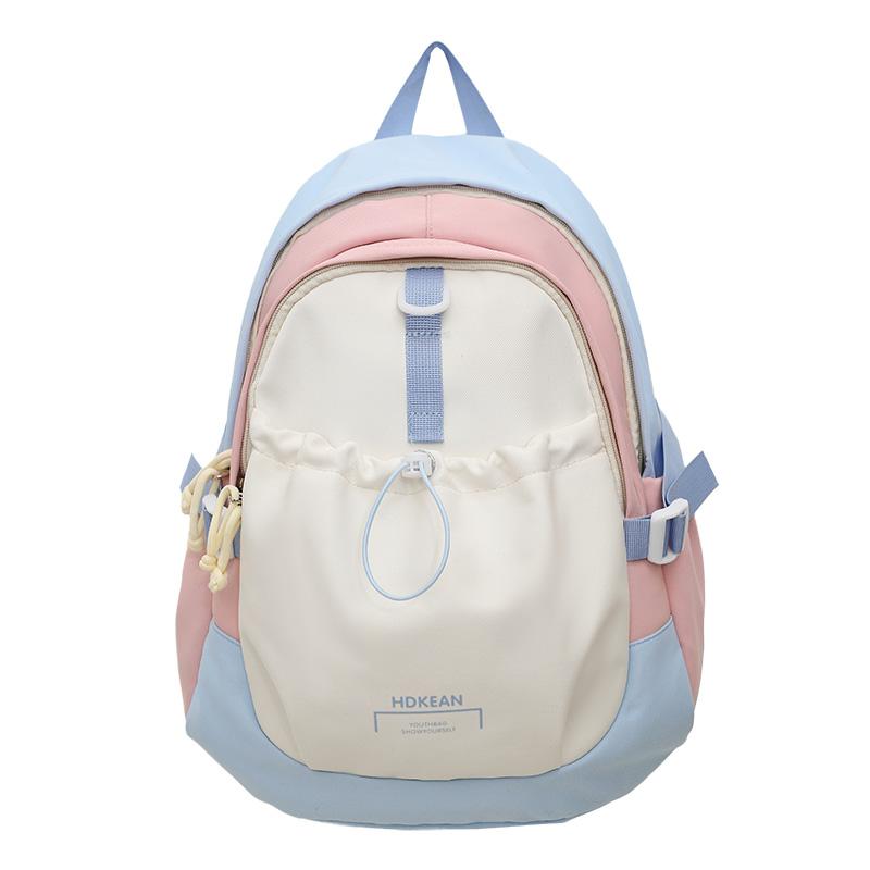 Color Block Schoolbag Junior High School Student Backpack Women's Backpack