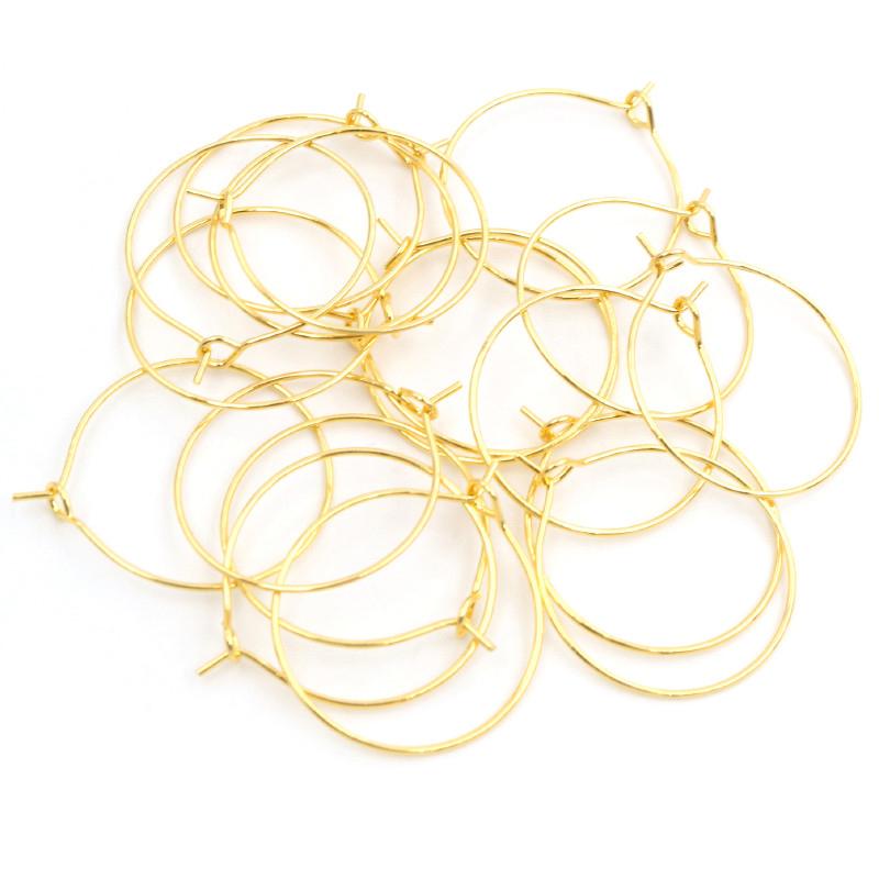 50pcs 12 15 20 25 30 35 40mm 316 Stainless Steel Gold Plated Hoops Earrings Big Circle Ear Wire Hoops Earrings Wires Findings