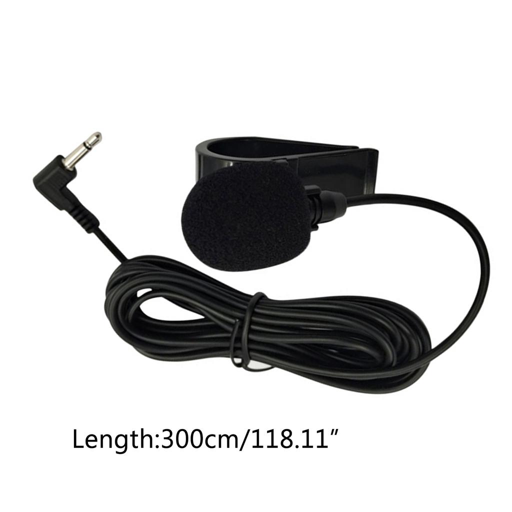 Mikrofon do auta Přenosný 3,5mm mikrofon s 9,85 stopovým kabelem pro hlavní jednotku vozidla Modrý zub DVD Rádio Stereo přehrávač -32DB