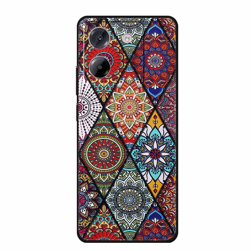 3D Emboss Case For POCO M7 Pro 5G Phone Case Relief Flowers Black Silicone Soft Back Cover For Xiaomi Poco M7 Pro Case Coque Bag