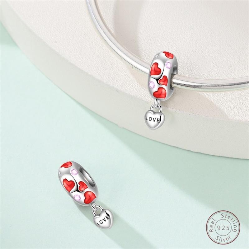 New Original Charm Bead Pendants Copper Crown Strawberry Perfume Gold Bow Fit Bracelet Necklace Women Jewelry