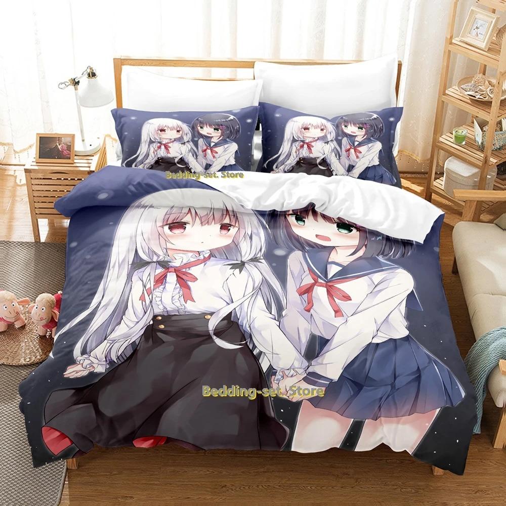 Tonari No Kyuuketsuki-san Zestaw Pościeli Pojedynczy Bliźniak Pełny Queen King Size Zestaw na Łóżko Dorosły Dziecko Sypialnia Zestawy Poszewek na Kołdrę Anime Łóżko