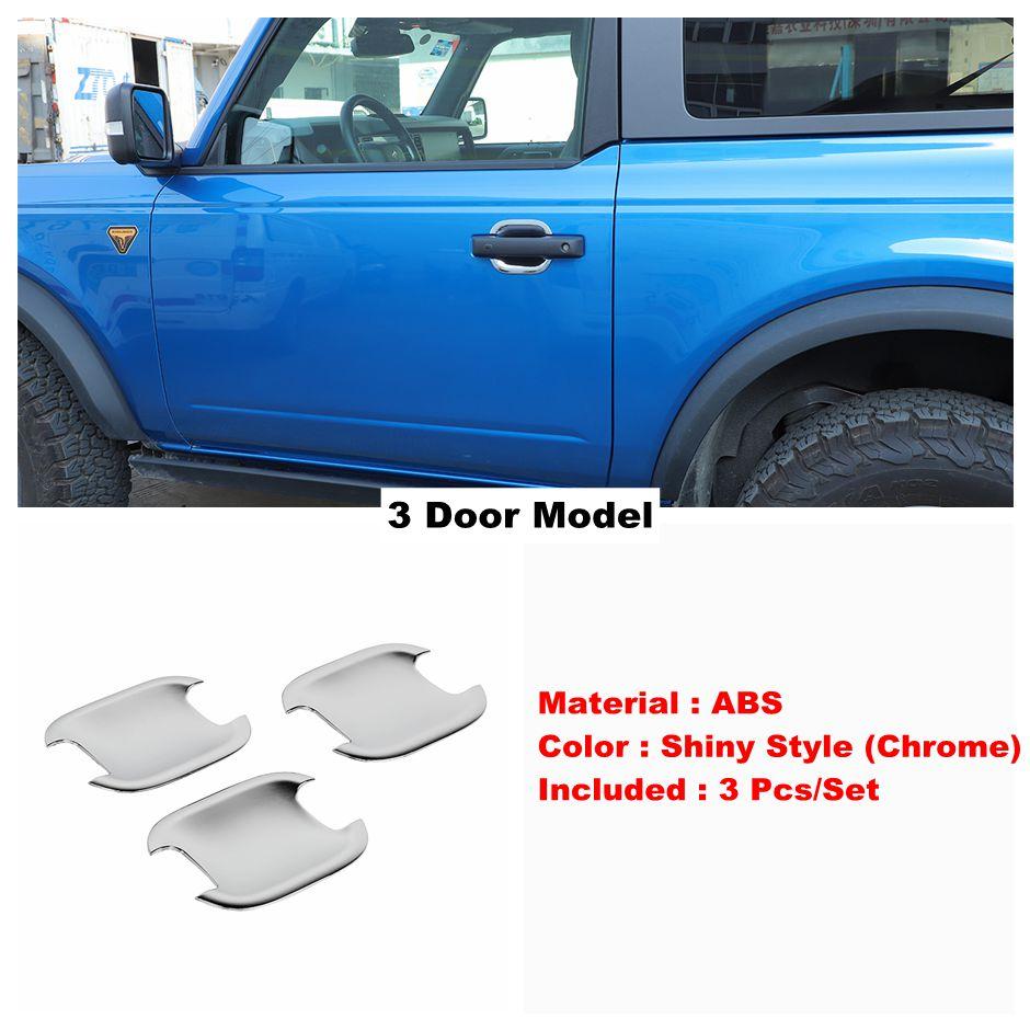 ABS Car Side Door Pull Doorknob Handle Bowl Decor Frame Cover Trim For Ford Bronco 3 / 5 Doors  - 2024 Exterior Accessories