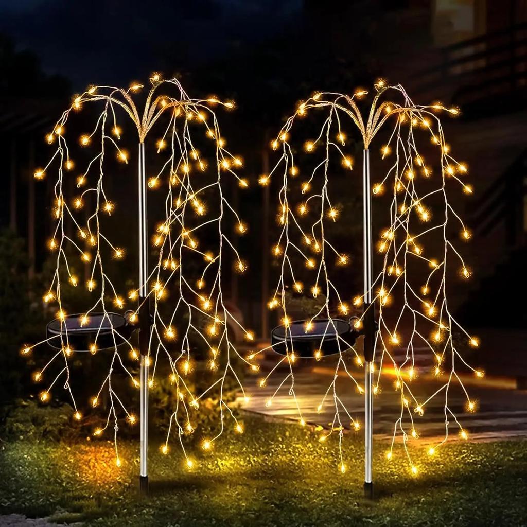 Solar Dandelion Firework Light LED Solar Garden Lights Outdoor Waterproof 8-Mode Landscape Lighting for Pathway Lawn Yard Party & Holiday Decor
