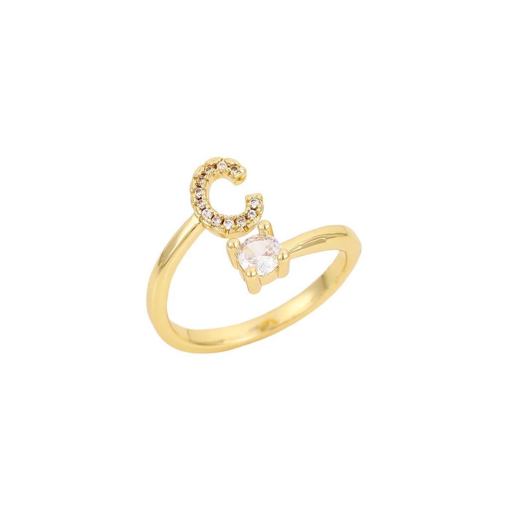 26 Letters Adjustable Open Ring: Women's Niche Design for Index or Pinky Finger - Fashionable Korean Style