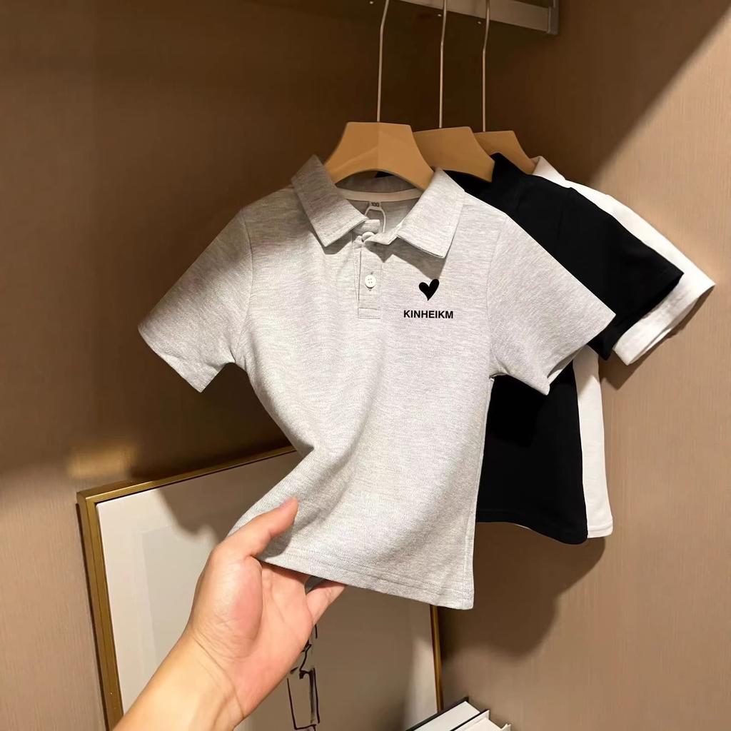 Summer Kids Cotton Polo Shirt Short Sleeve T Shirt For Boys And Girls Fashionable Top For Middle And Big Children