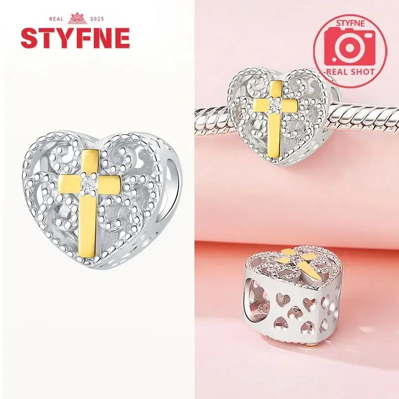 Copper Charms Religion Heart Lucky Eye Cross Beads Fit Originalbracelet For Women Fine Jewelry Gift
