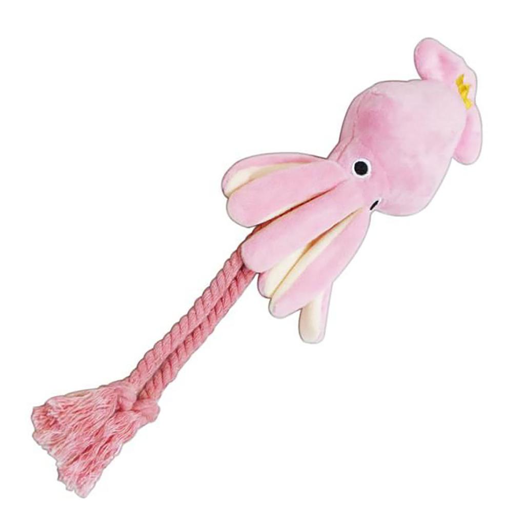 Giocattolo di peluche per cani a forma di polpo, colori vivaci, giocattolo di peluche interattivo per cani con corda per