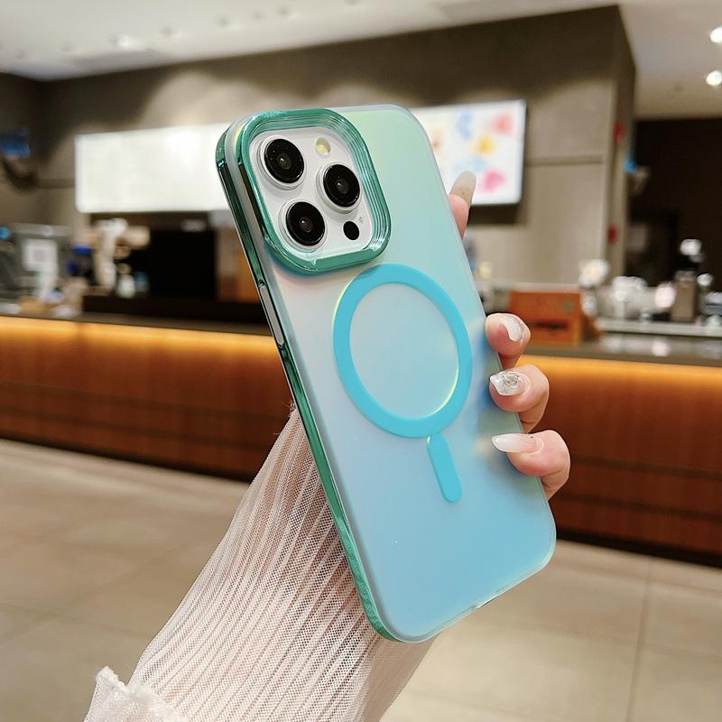 

Для Iphone 15 14 13 12 Pro Max противоударный чехол с беспроводной зарядкой для Magsafe Магнитный тонкий ПК Hybird ТПУ однотонный чехол для телефона iPhone 13 Pro светло-синий