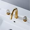 Brass Crystal Bathroom faucet widespread Gold Basin faucet Lavotory Tap luxury Basin Mixer Hot And Cold shower room sink Faucet