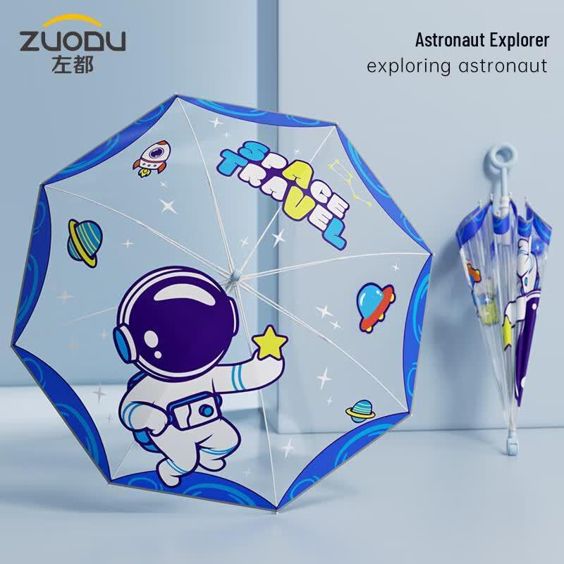 ZUODU Kids  Astronaut Transparent Straight Umbrella