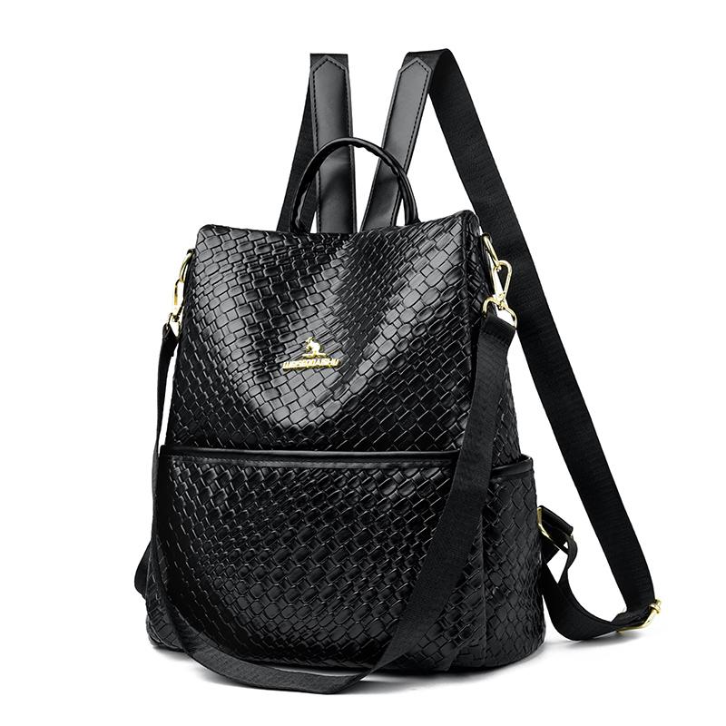 

Рюкзак с защитой от кражи с буквенным принтом, большой емкости, женский рюкзак, школьный портфель для студентов чёрный