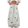 Embroidery Puppy Baggy Barrel Sweatpants Casual  Elastic Drawstring Unisex Wide Leg Pants Trouser