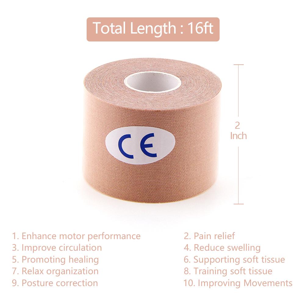 Sports Tape Kinesiology Tape Athletic Tape Breathable Physical Therapy Cotton Reduce Pain Injury Recovery Provides Supports