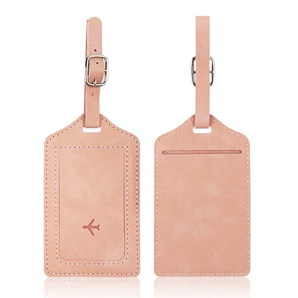 Модная кожаная бирка для багажа, портативная бирка для багажа, универсальные аксессуары для путешествий розовый