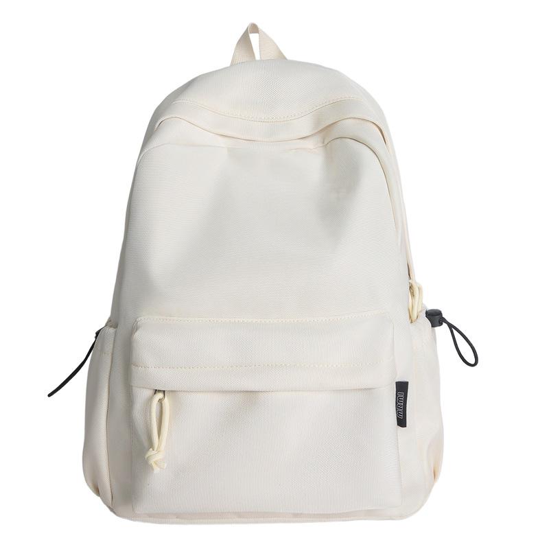 

Унисекс Минималистичный Нейлоновый Рюкзак для Студентов - Универсальный Однотонный для Школы и Повседневного Использования белый