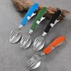 Outdoor Portable Multi-functional Folding Tableware, Picnic Detachable Forks, Spoons, Fruit Knives, Creative Small Tableware