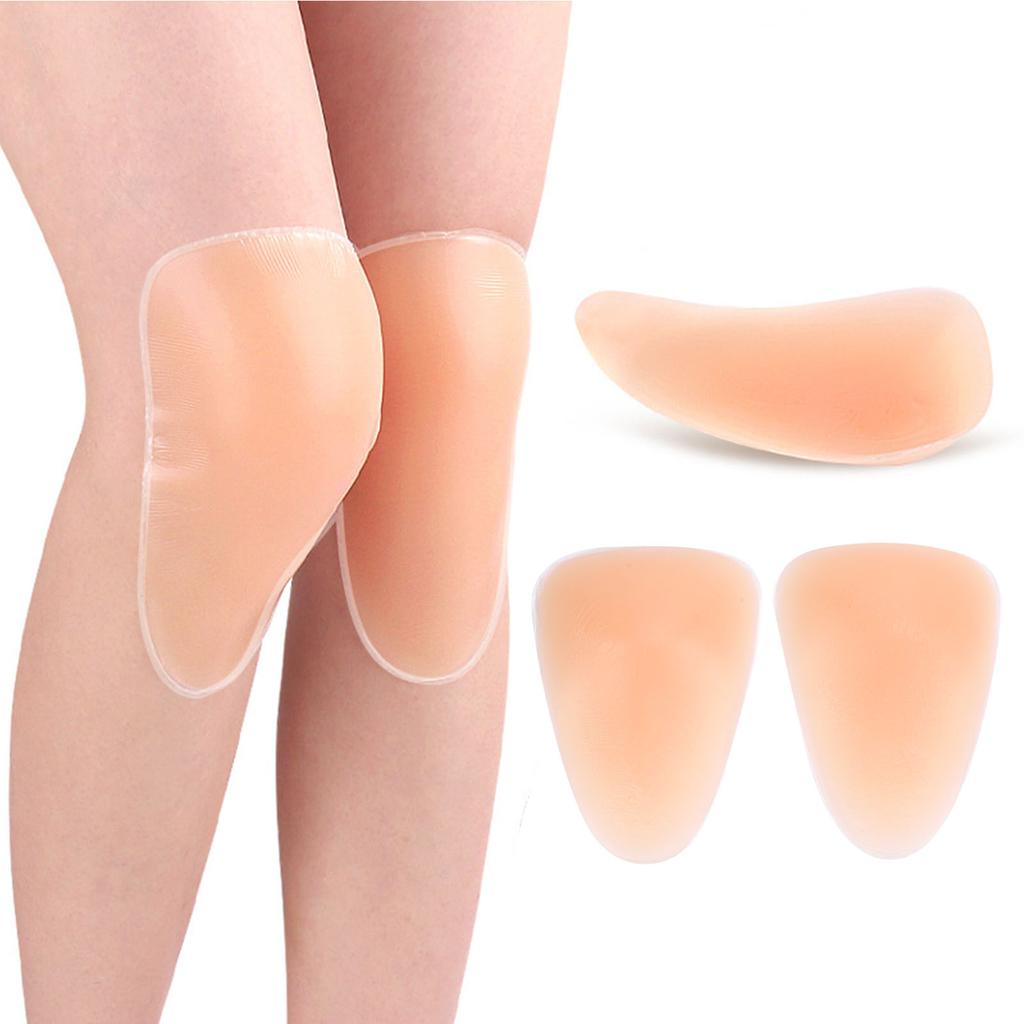1 Pair Silicone Knee Pads For Skating Skiing Thicken Flexible Comfortable Cushioning Silicone Knee Protector