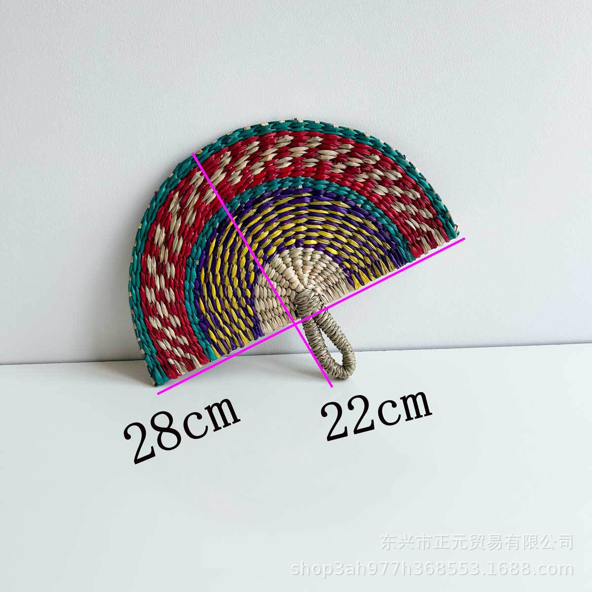 Vietnamese straw fan handmade seaweed fan woven wall hanging African elements lins wind decorative fan summer hand cranked fan