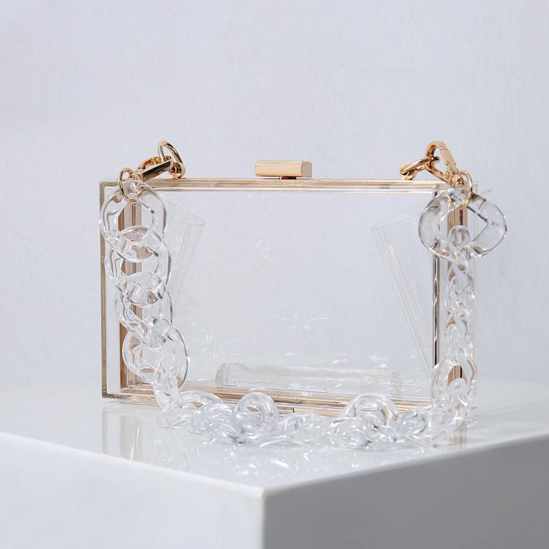 

Black Quality Luxury Designer Handbags Brand Shoulder Bag Evening Jelly Transparent Party Clutches Women Handbag Acrylic Purse