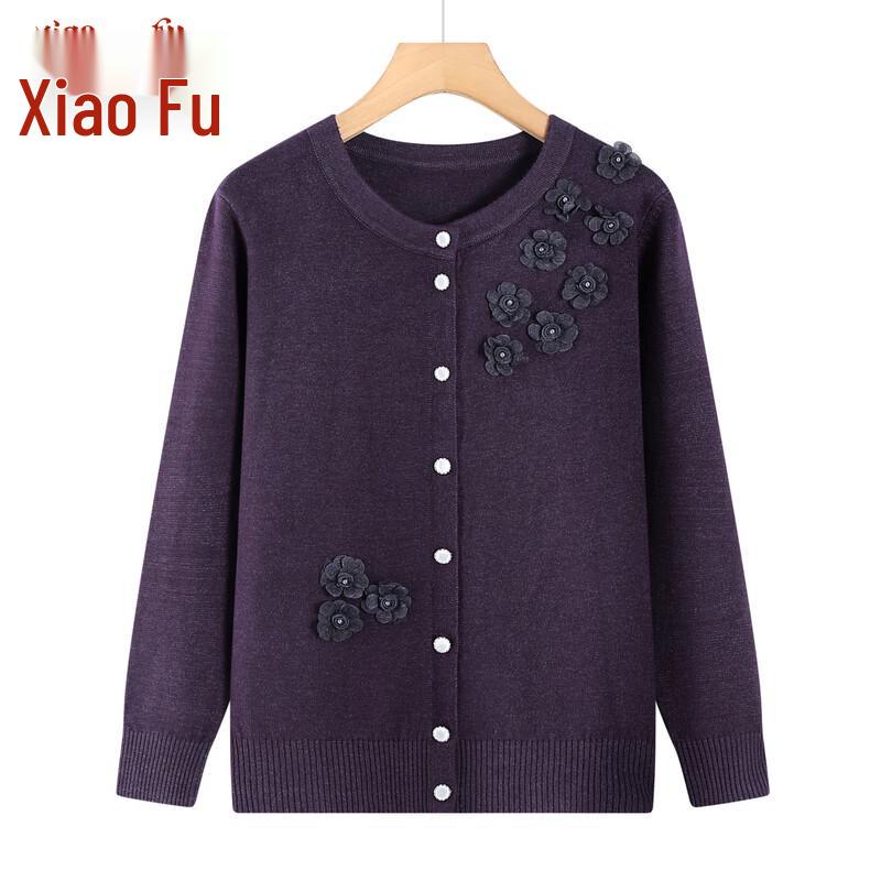 

Women s Floral Knit Cardigan Sweater XL