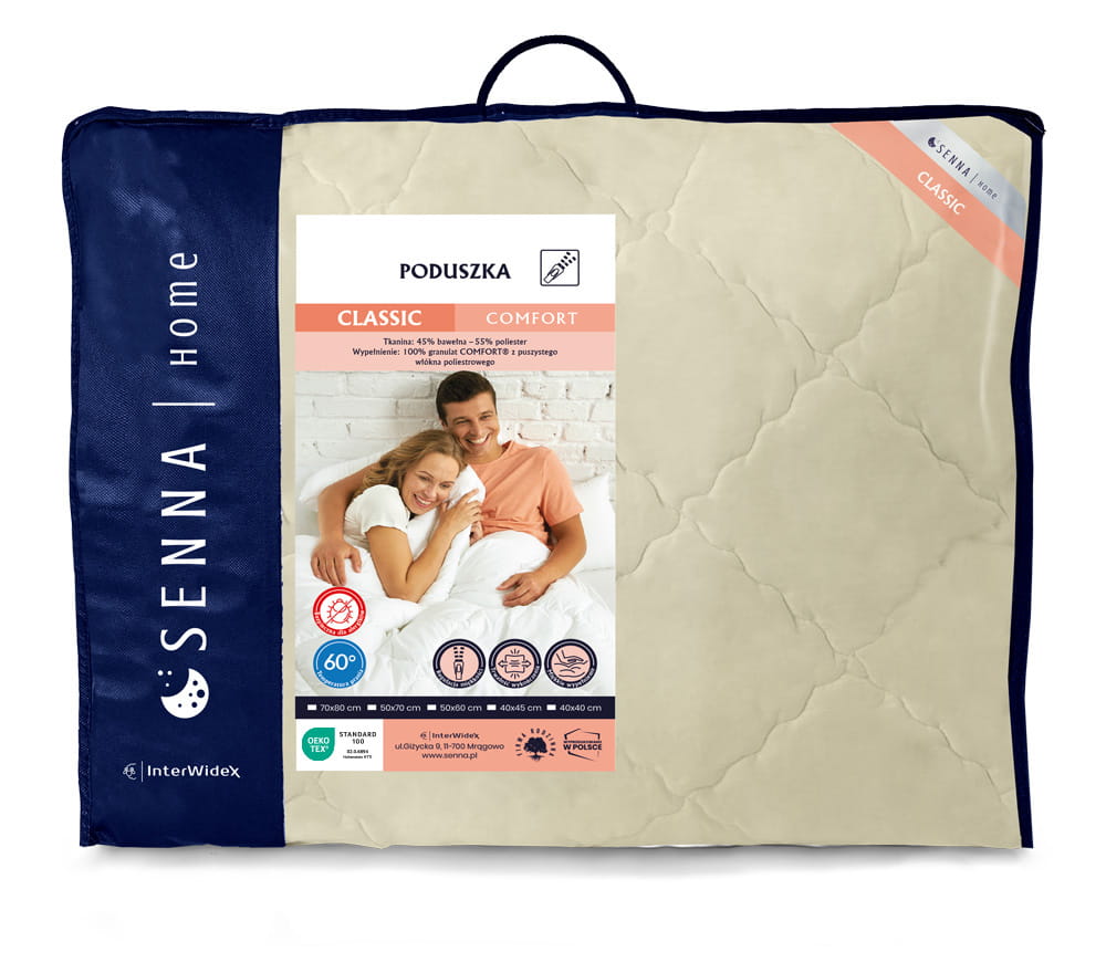 Poduszka 70x70 classic comfort senna home kremowa