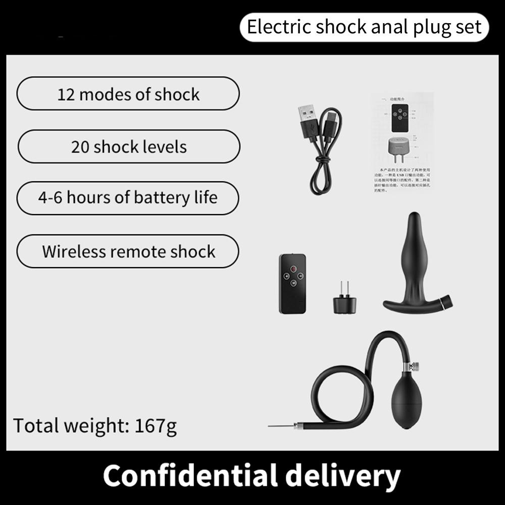 Vibratore Analizzatore di Impulsi Elettrici Gonfiabile Espansore Tappo Massaggiatore Prostatico Per Uomini Donne Vibratore Punto G Giocattoli Sessuali Coppia Bdsm