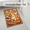 Decorative Artwork Theme Crystal Velvet Rug Personalized Custom Name Text Soft Floor Mat Home Decor