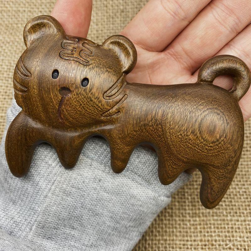 Vaje - Tiger Wooden Scalp Massage Comb