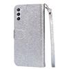 For Samsung Galaxy S24 Case Glittery Phone Wallet Cover with Zipper Pocket