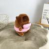 Circle Capybara Swimming Plush Keychain Doll Pendant Bag Decoration Kids Gift