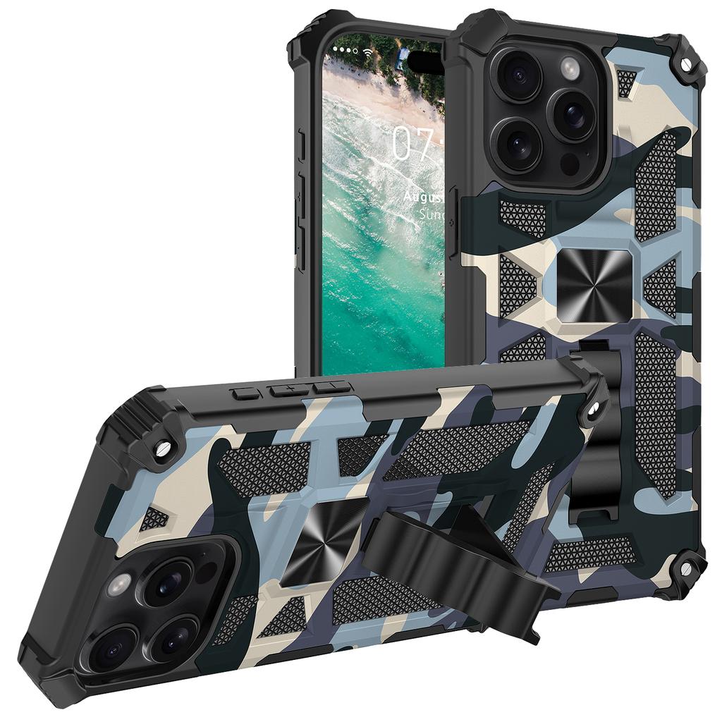 Military Camouflage Phone Case For iPhone 16 Pro Max 15 Plus 14 13 12 11 7 8 Plus SE 2022 Double Layer Protection Armor Cases
