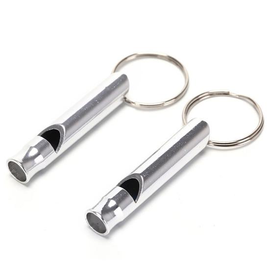 10-teilige Outdoor-Notfallpfeife mit lautem Ton, Aluminiumlegierung, Überlebens-Trainingspfeife