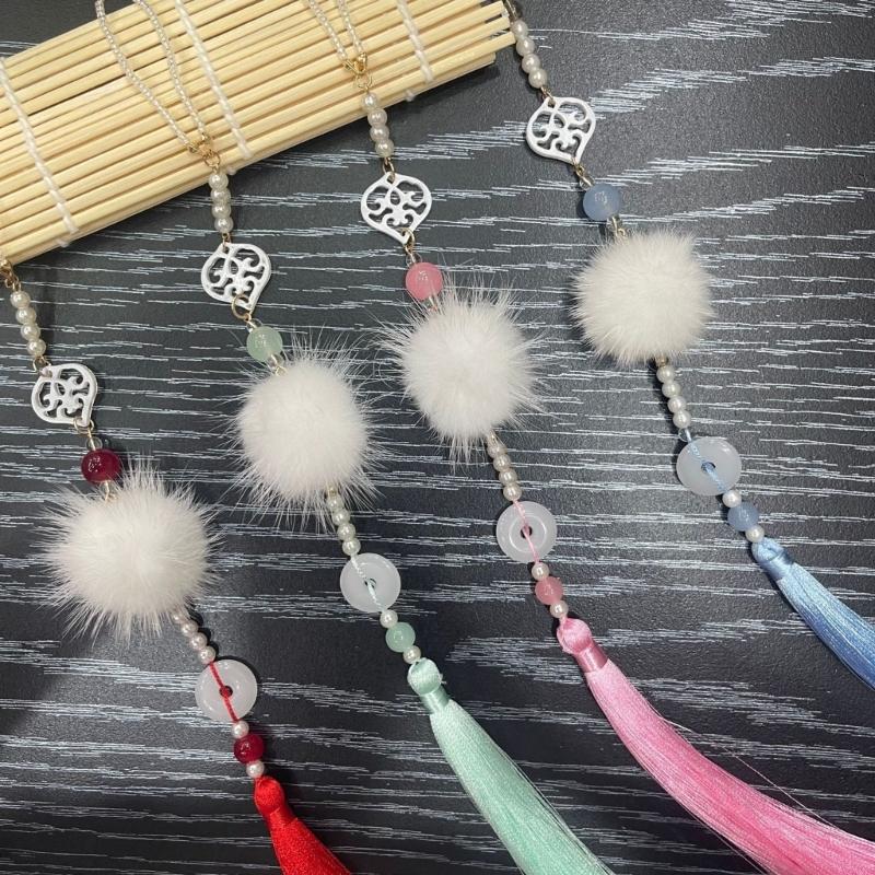 Vintage Chinese Hanfu Pendant Traditional Tassels Waist Pendant Imitation Jade Fashionable Jewelry for Celebrations
