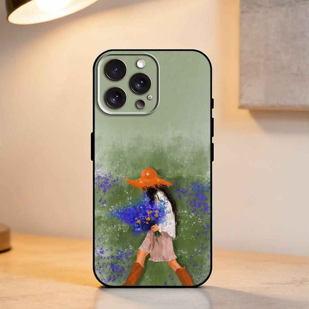 

G-Girl Among Flowers Phone Case For iPhone 17,16,15,14,13,12,11 Plus,Pro Max,XS,Soft Silicone Black Cover iPhone16se4