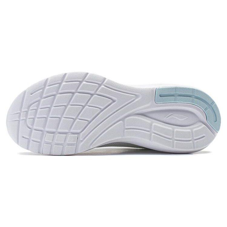 Li Ning Light Stroll Cushioning Slip Resistant Abrasion Resistant Low top Running Shoes Women's White Blue ARST064-4