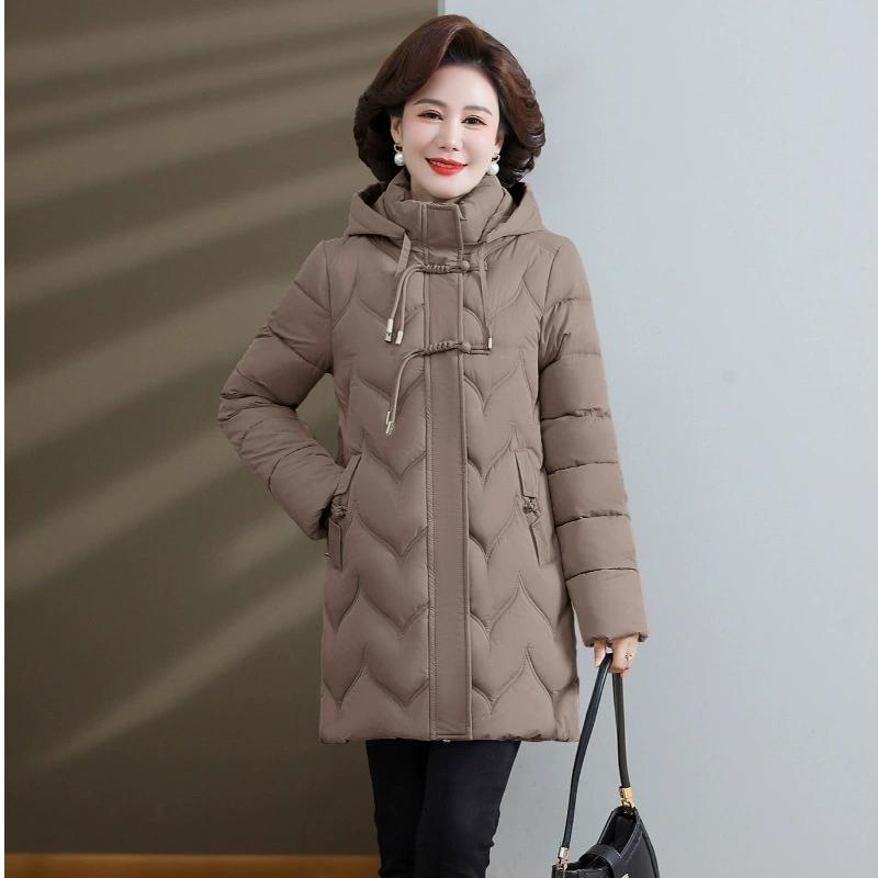 

Модная приталенная женская демисезонная зимняя теплая куртка с капюшоном средней длины на хлопковой подкладке M